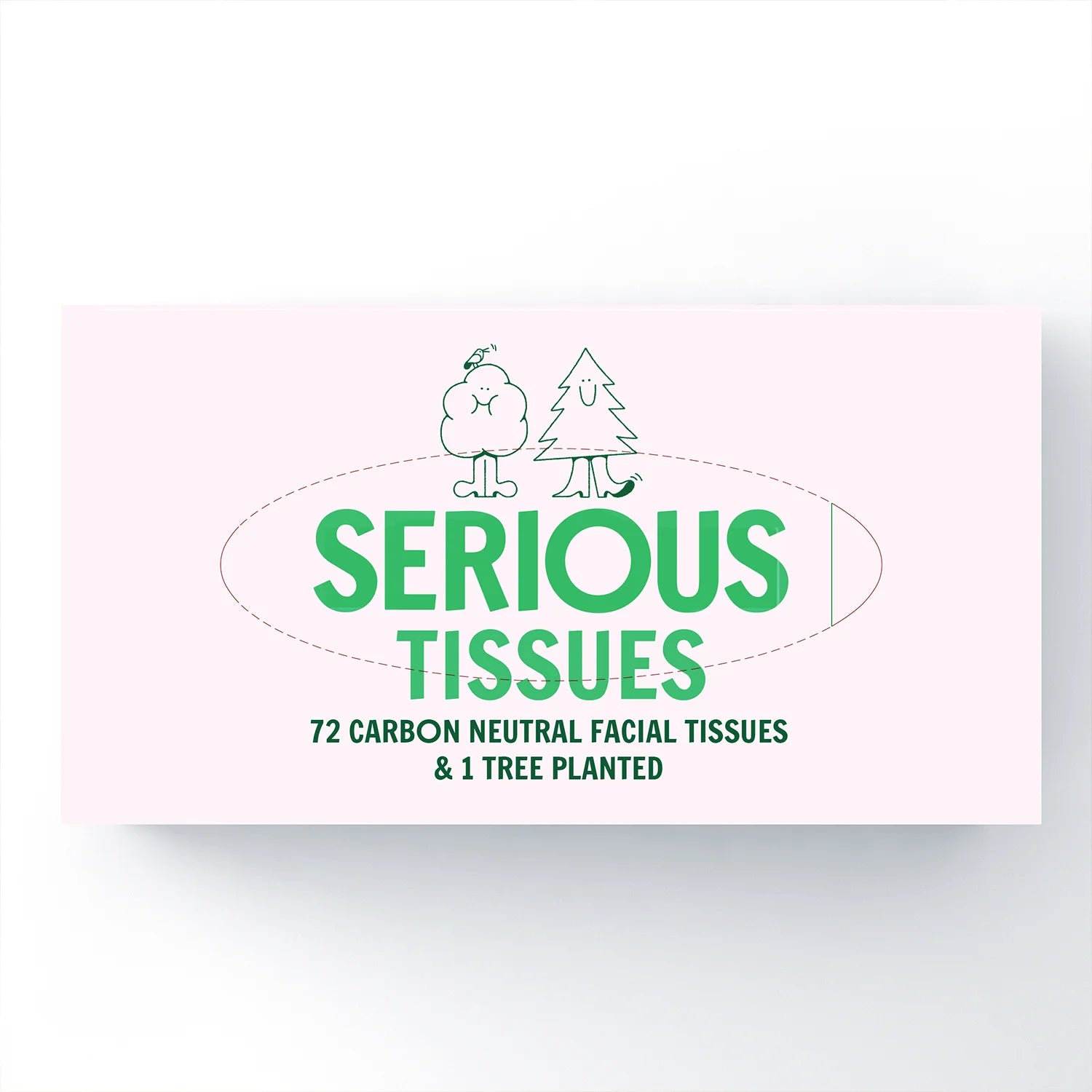 Serious Tissues facial tissues box top down view of full packaging